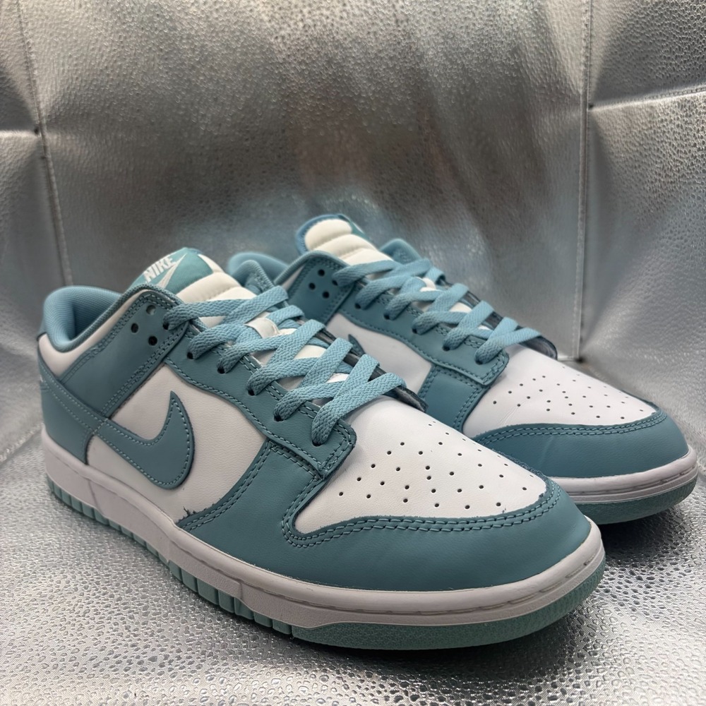 Size 11 Nike Dunk Low Retro Denim Turquoise White Mens Athletic Shoes DV0833-106